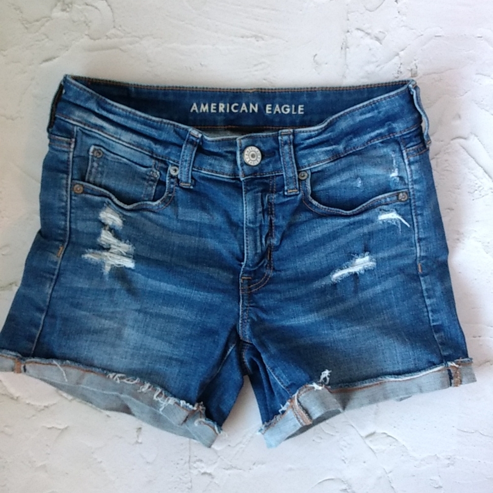 Midi jean shorts